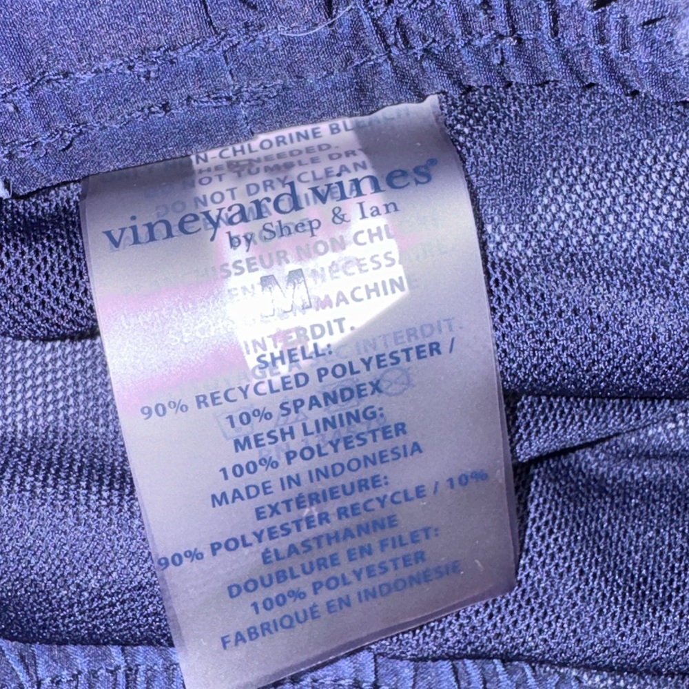 Vineyard Vines Boys Whale Print Swim Trunks Youth Medium Navy and white - Picture 4 of 5